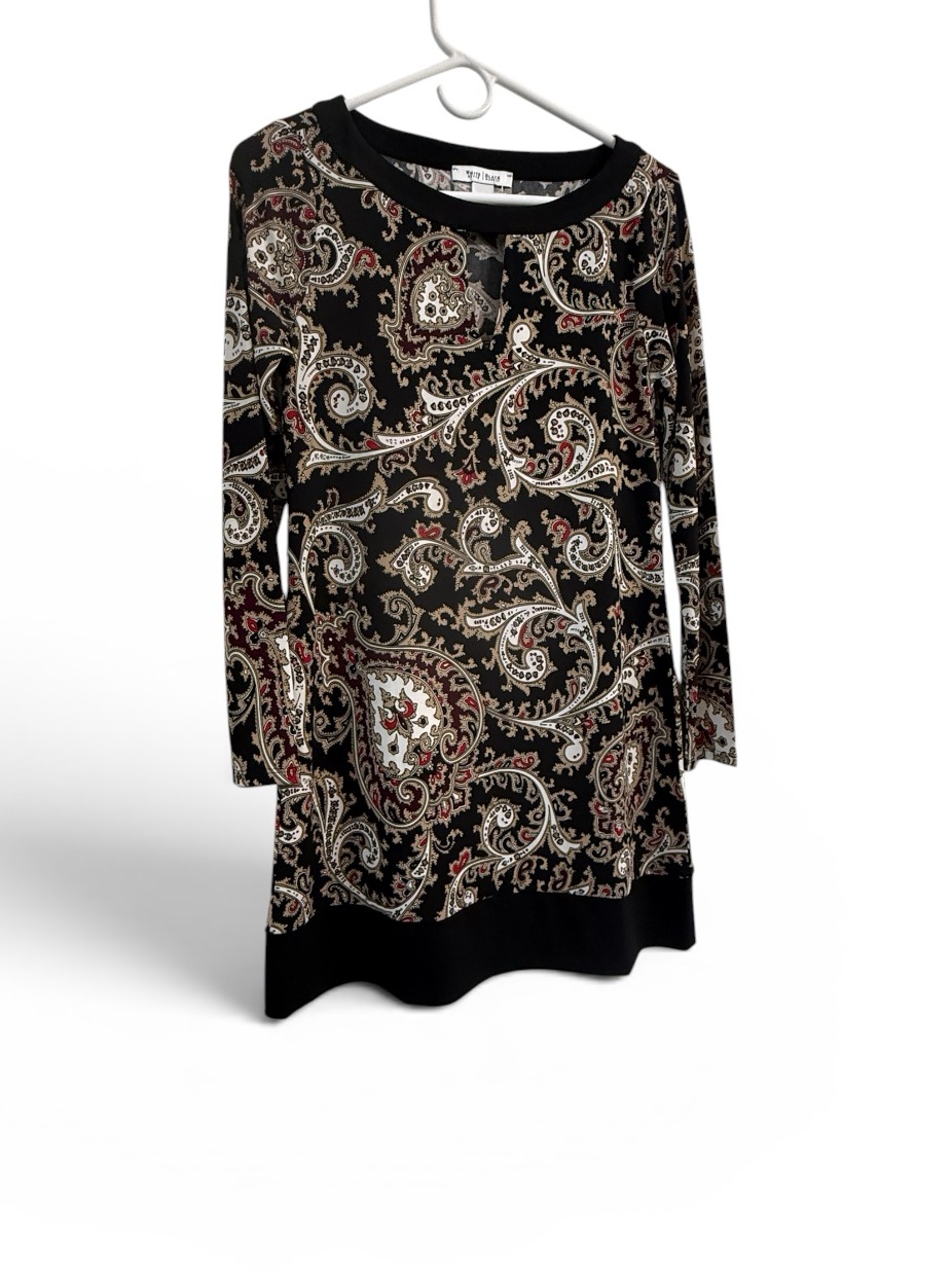 White House Black Market Paisley Tunic Dress Xs Stretch Career T